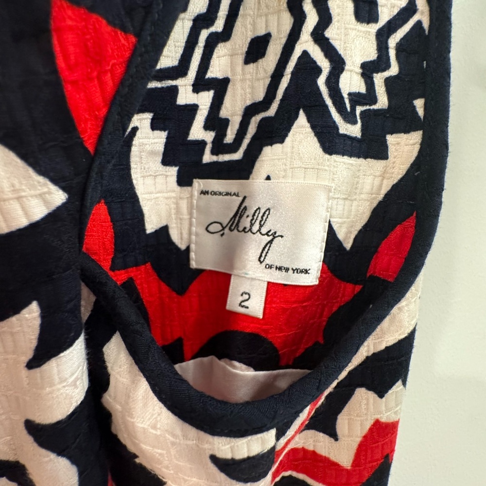 Milly Dress Red and Navy Size 2